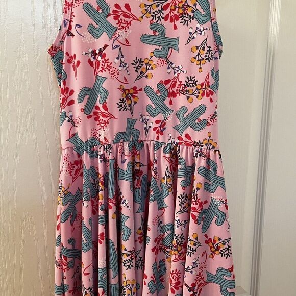 Dot Dot Smile Pink Floral Cactus Twirl Tank Dress Girls Size 5/6 - Picture 9 of 10